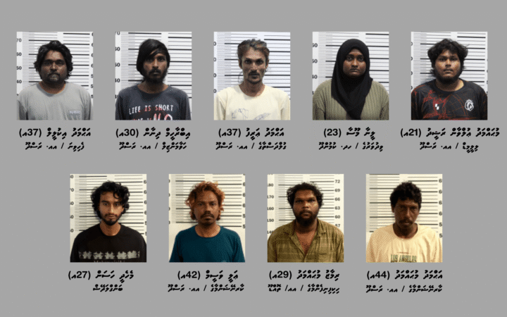 Nine people have been arrested in AA. Rasdhoo during a joint police operation conducted on suspicion of possessing, consuming, selling, and trafficking narcotics and alcohol.